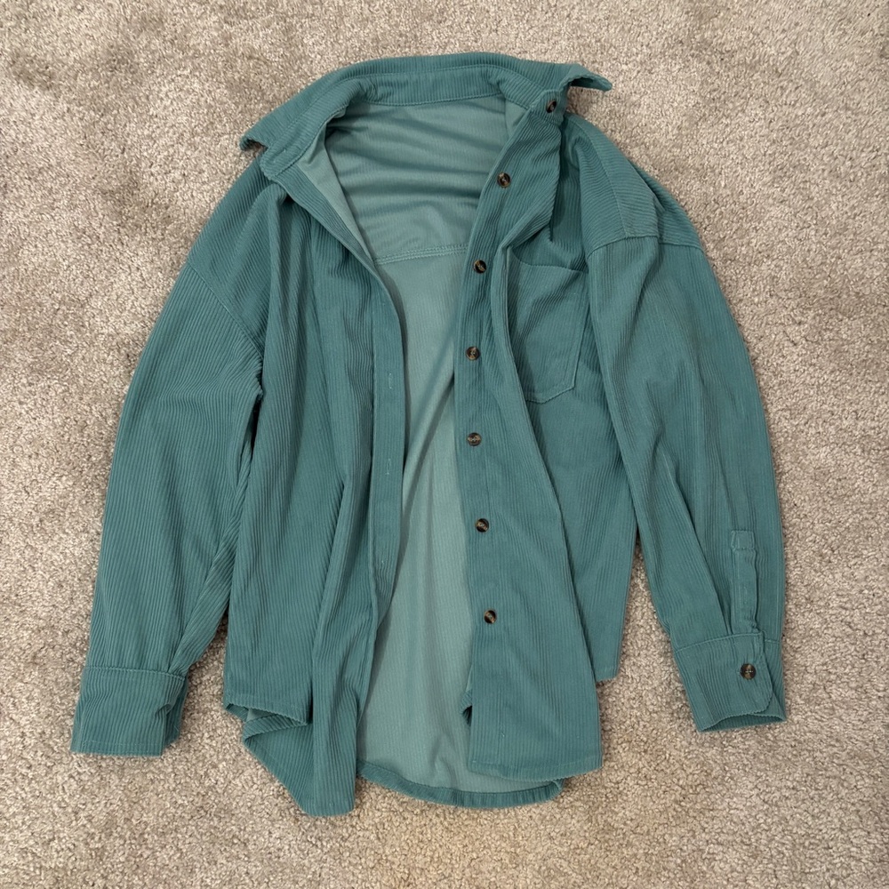 Classic Corduroy Men's Shirt Jacket in Teal